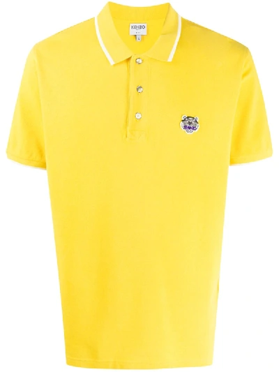 Shop Kenzo Tiger Polo Shirt In Yellow
