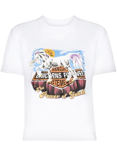Shop Vetements Unicorn-print Short-sleeve T-shirt In White