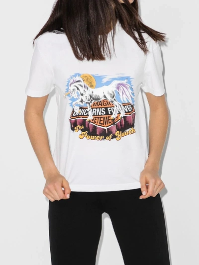 Shop Vetements Unicorn-print Short-sleeve T-shirt In White