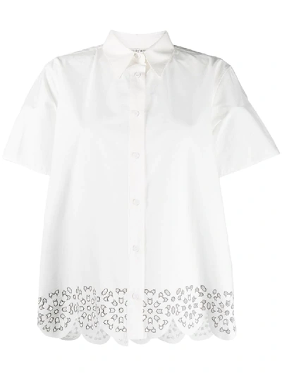 Shop Ports 1961 Geometric-print Cotton Shirt In White