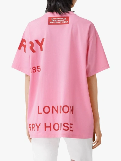 Shop Burberry Horseferry Print Oversized T-shirt In Pink