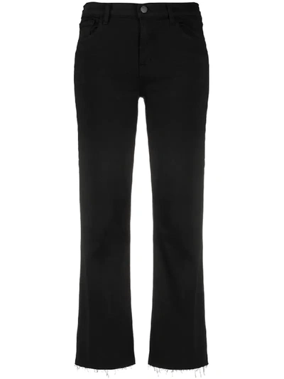 Shop J Brand Selena Mid-rise Flared Jeans In Black