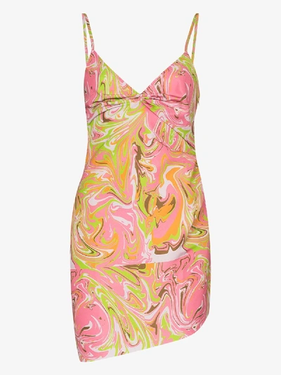 Shop Maisie Wilen Party Girl Marble Print Mini Dress In Pink