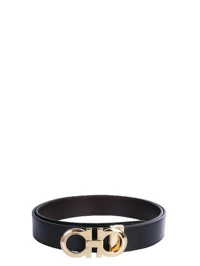 Shop Ferragamo Double Reversible Hook Belt In Black