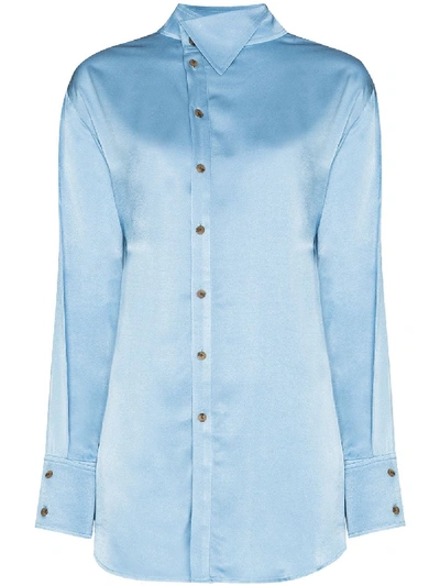 Shop Rejina Pyo Allie High-collar Shirt In Blue