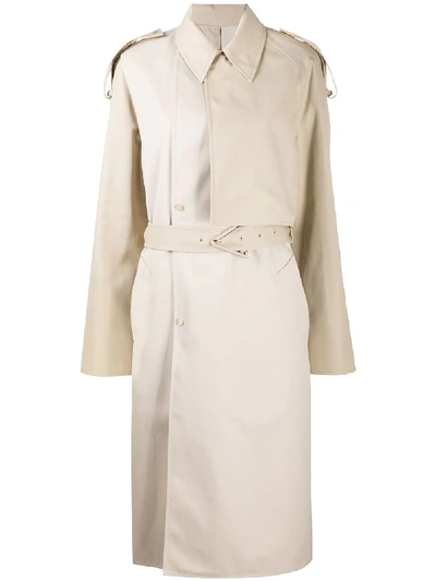 Shop Bottega Veneta Belted Trench Coat In Neutrals