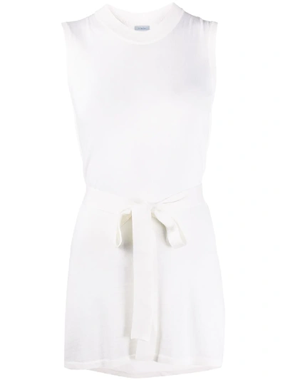 Malo Belted Knitted Tunic In Neutrals