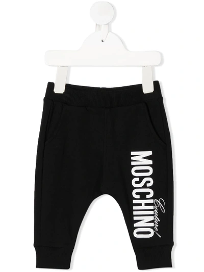 Shop Moschino Logo Tracksuit Bottoms In Black