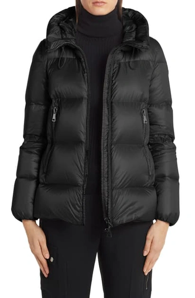 Shop Moncler Serite Hooded Quilted Down Puffer Jacket In Black