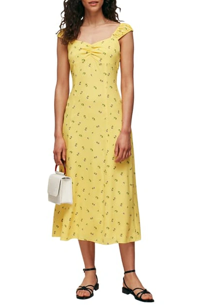 Shop Whistles Forget-me-not Midi Sundress In Yellow/ Multi