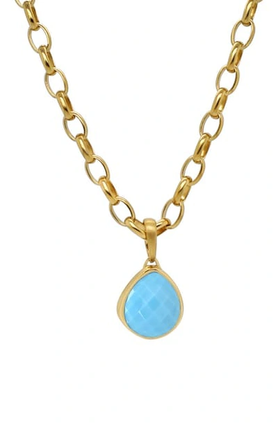 Shop Dean Davidson Mar Turquoise Pendant Necklace In Gold/ Turquoise