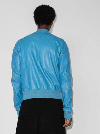 Shop Rick Owens Fitted Bomber Jacket In Blue