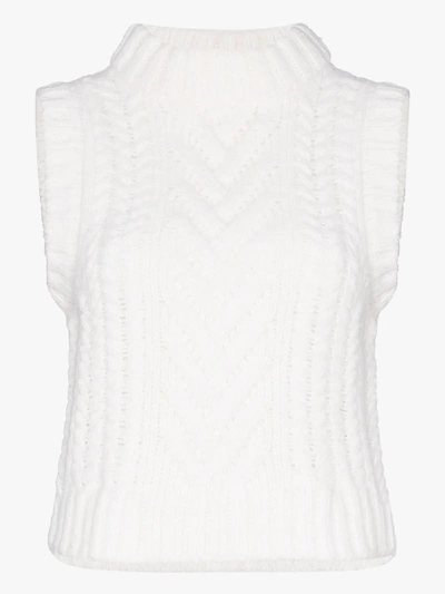 Shop Cecilie Bahnsen Madelyn Merino Alpaca Knit Vest In White