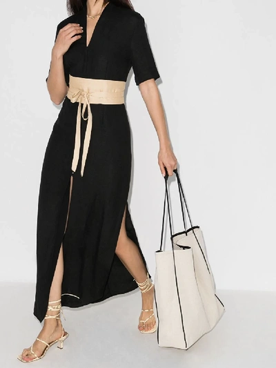 Shop Usisi Tosca Belted Maxi Dress In Black