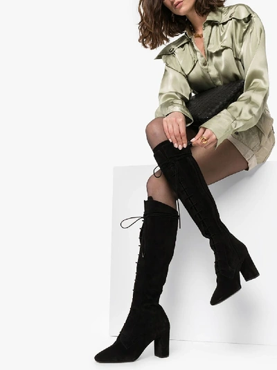 Shop Saint Laurent Laura Knee-high Boots In Black