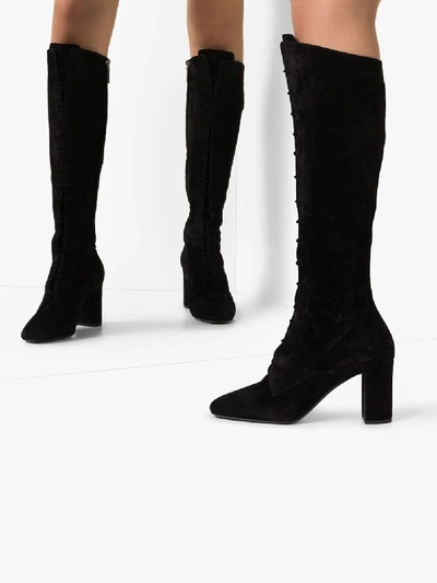 Shop Saint Laurent Laura Knee-high Boots In Black