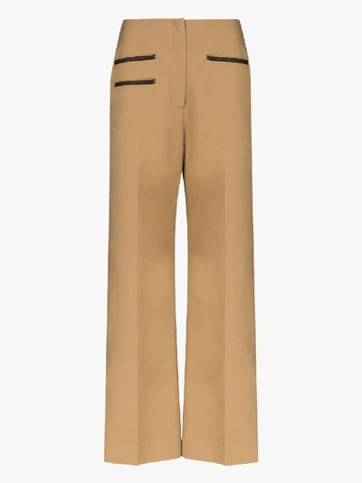 Shop Rejina Pyo Lexi Wide Leg Cotton Trousers In Brown