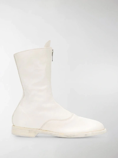 Shop Guidi Flat Boots In White