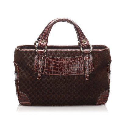 Shop Celine Boogie Leather Handbag In Brown