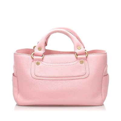 Shop Celine Boogie Leather Handbag In Pink