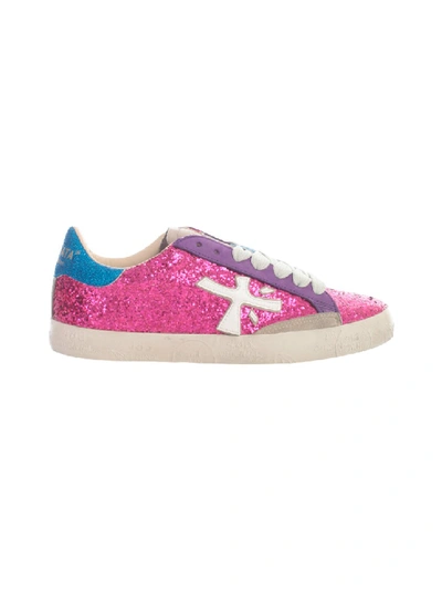 Shop Premiata Low Fuxia Glitter Sneakers In Pink