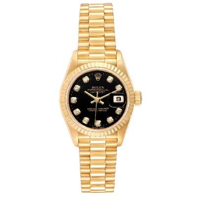Shop Rolex President Datejust Yellow Gold Diamond Ladies Watch 79178 Box Papers In Not Applicable