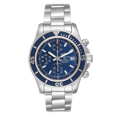 Shop Breitling Superocean Chronograph Blue Dial Mens Watch A13311 Box Papers In Not Applicable