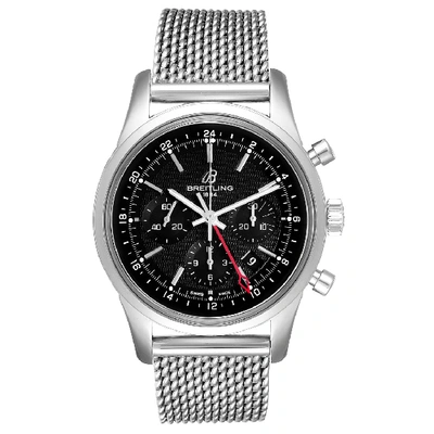 Shop Breitling Transocean 43mm Silver Dial Steel Mens Watch Ab0451 Box Papers In Not Applicable