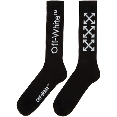 OFF-WHITE 黑色 ARROWS 中筒袜