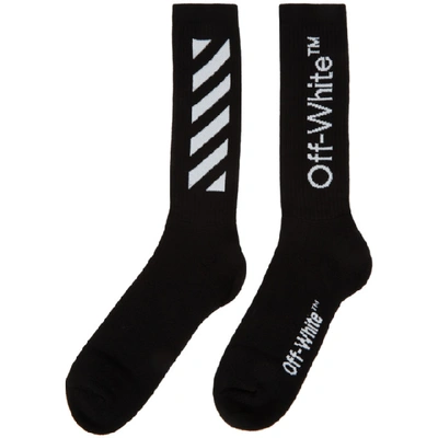Shop Off-white Black Diag Socks In Black/white