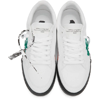 Shop Off-white White And Green Low Vulcanized Sneakers In White/green