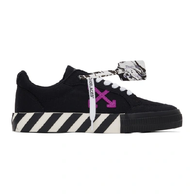 Shop Off-white Black & Purple Low Vulcanized Sneakers