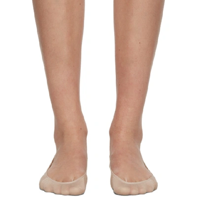 Shop Wolford Beige Cotton 40 Footsies Socks In 4736 Sisal