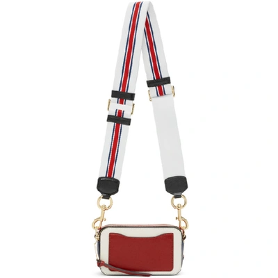 Shop Marc Jacobs Off-white And Red Small Snapshot Bag In 178 Coconut