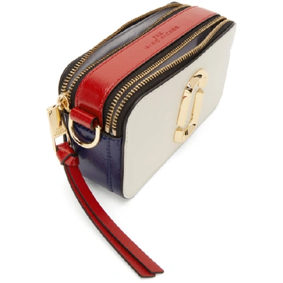Shop Marc Jacobs Off-white And Red Small Snapshot Bag In 178 Coconut