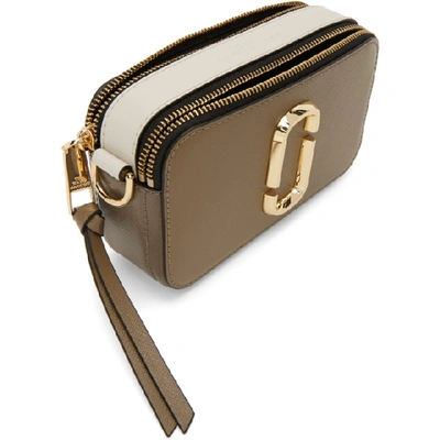 Shop Marc Jacobs Taupe & Off-white Small Snapshot Bag In 064 French