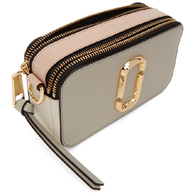 Shop Marc Jacobs Grey And Pink Small Snapshot Bag In 088 Dust Mu