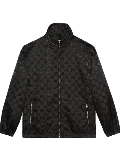 Shop Gucci Off The Grid Gg Zipped Jacket In Black