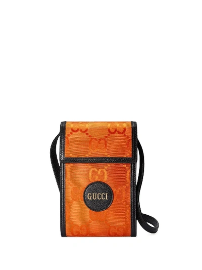 Shop Gucci Off The Grid Gg Supreme Phone Pouch In Orange