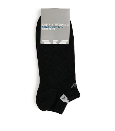 Shop Armani Collezioni Eagle Trainer Socks (pack Of 3)