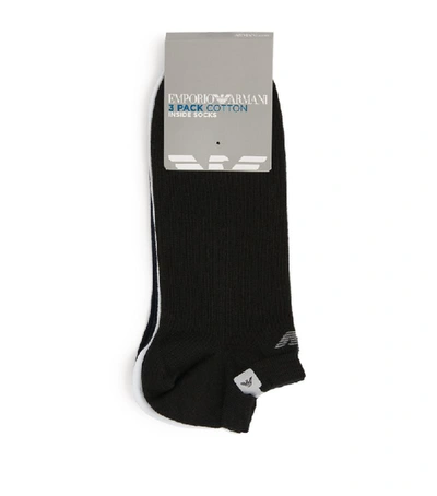 Shop Armani Collezioni Eagle Trainer Socks (pack Of 3) In Multi