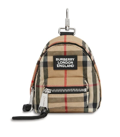 Shop Burberry Vintage Check Backpack Keyring