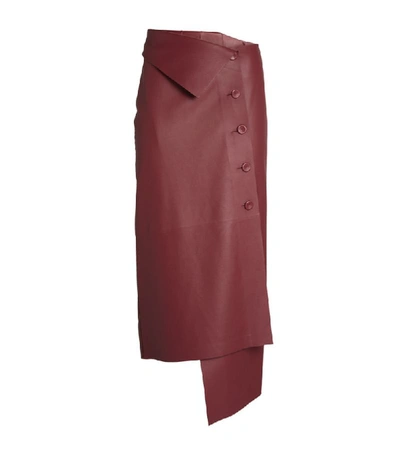 Shop The Row Asymmetric Leather Skirt