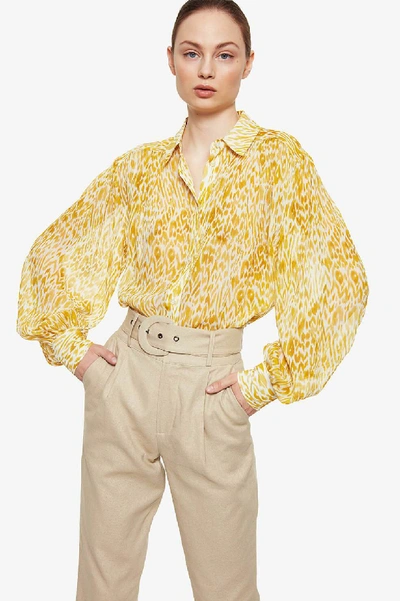 Shop Anine Bing Caleb Shirt In Marigold Leo