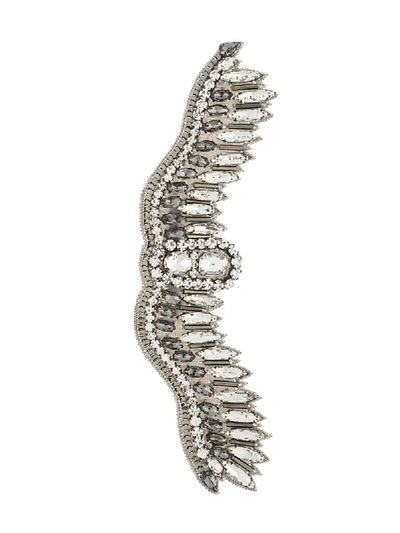 Shop Haider Ackermann Crystal-embellished Lapel Pin In Grey