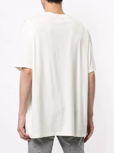 Shop Represent Logo-print Cotton T-shirt In White