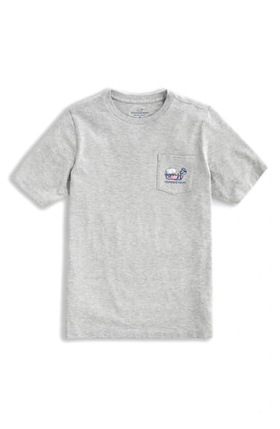 Shop Vineyard Vines Lax Bro Whale Pocket T-shirt In Gray Heather