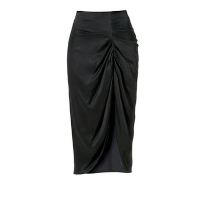 Aggi By Halewski Katy Glossy Black Skirt In Black