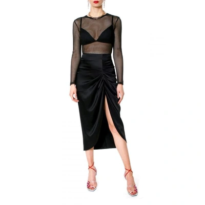 Aggi By Halewski Katy Glossy Black Skirt In Black