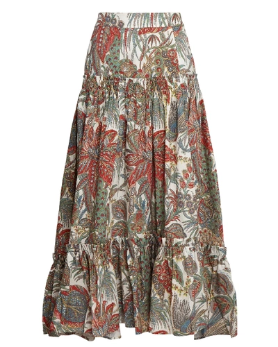 Shop Cara Cara Tisbury Floral Paisley Midi Skirt In Multi